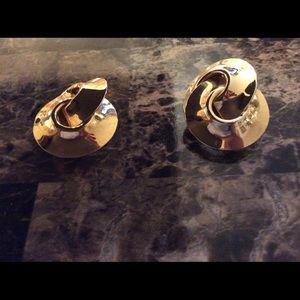 Knot design goldtone earrings